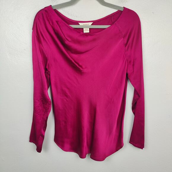 Sundance Tops - Sundance Top Womens Small Fuchsia Pink Draped Boatneck Blouse Bateau Bohemian